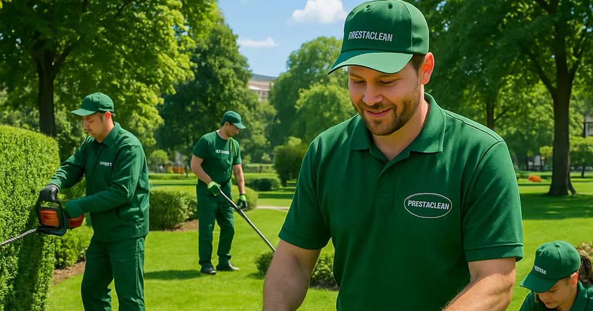 Entretien professionnel des espaces verts à Toulon par Prestaclean - Tonte, taille, désherbage et aménagement paysager