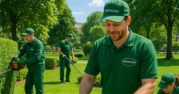 Entretien professionnel des espaces verts à Toulon par Prestaclean - Tonte, taille, désherbage et aménagement paysager